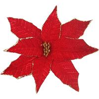 Flores Artificial Camurça Enfeite árvore Natal 30cm Kit 8pçs - 3