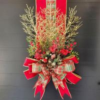 Escapulário Enfeite Natalino Para Porta Laço Arranjo Flor 2m - 2