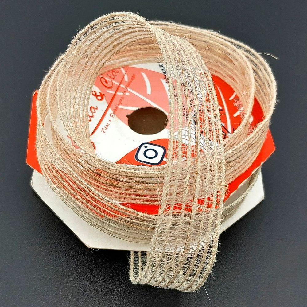 Rolos Fita De Juta Bege Decoração Natalina 10mm 20m Kit 4pçs - 1