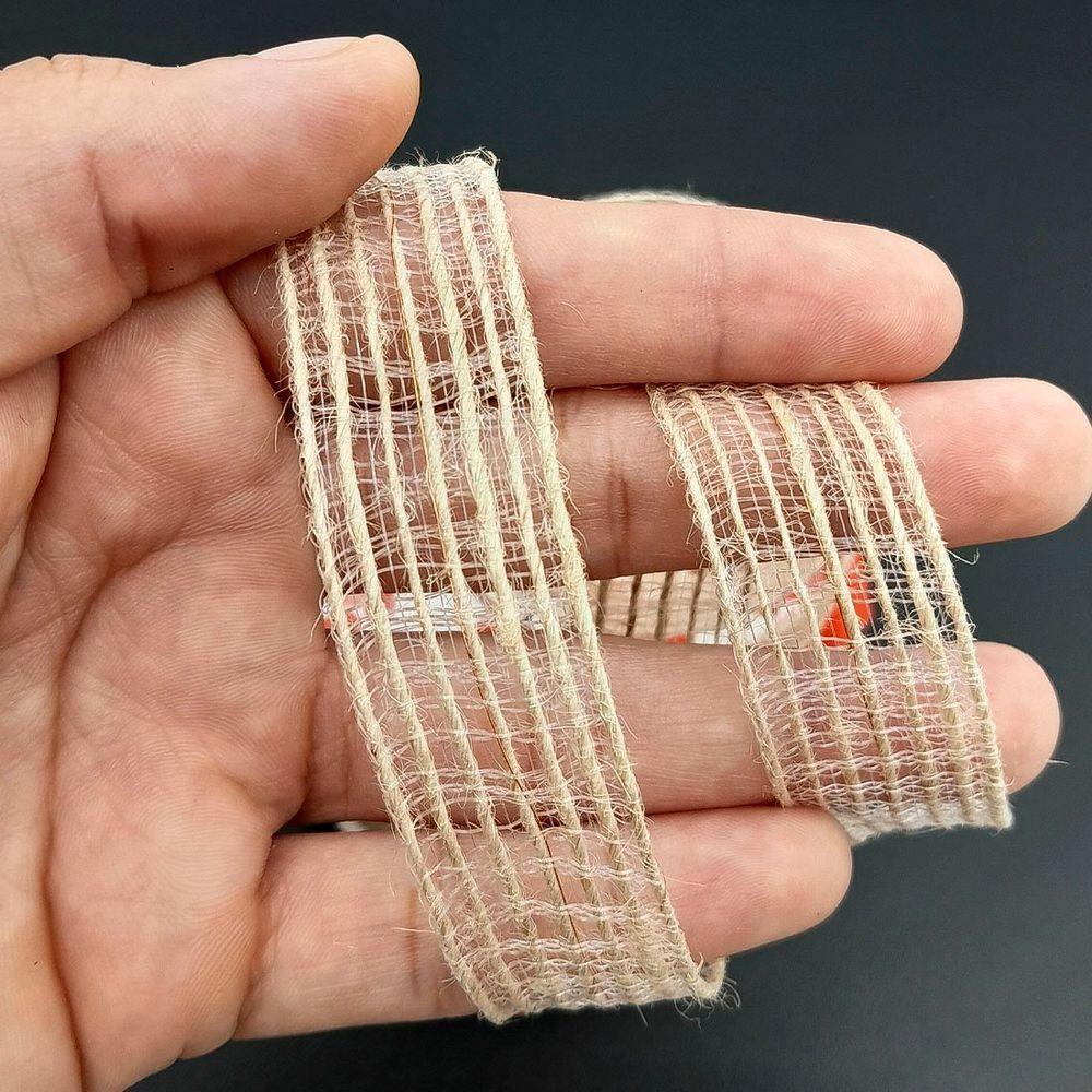 Rolos Fita De Juta Bege Decoração Natalina 10mm 20m Kit 4pçs - 2