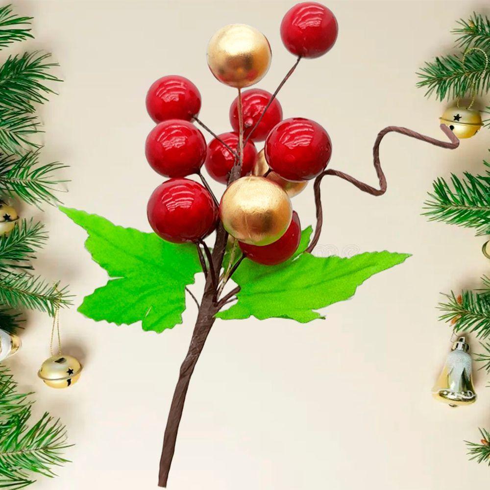 Pick Ramos Cerejinhas Enfeite árvore De Natal 20cm Kit 8pçs - 2