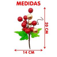 Pick Ramos Cerejinhas Enfeite árvore De Natal 20cm Kit 8pçs - 4