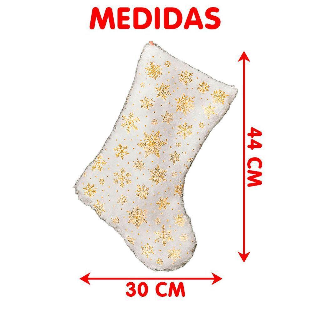 Bota Meia Pelúcida Pendente Enfeite Natalino Flor Ramo 44cm - 3