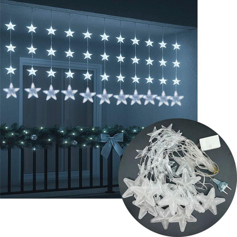 Pisca Cortina Cascata Natal 48 Lâmpadas Leds Branco 220v 3m - 1