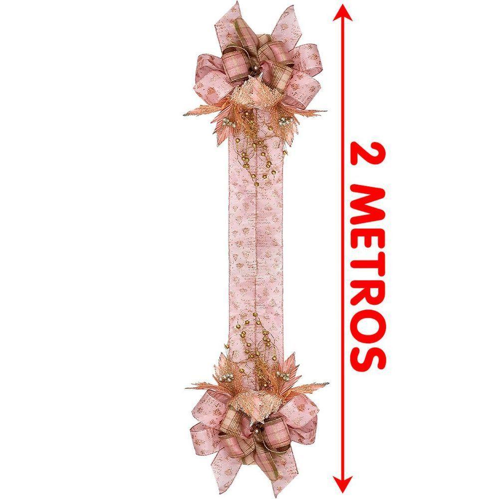 Escapulário Enfeite Natalino Para Porta Arranjo Laço Flor 2m - 3