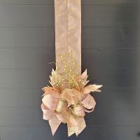 Escapulário Enfeite Natalino Para Porta Arranjo Laço Flor 2m - 1