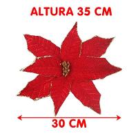 Flores Artificial Camurça Enfeite árvore Natal 30cm Kit 4pçs - 4