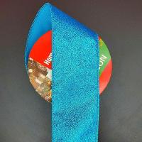 Rolos Fita Aramada Natalina Gliter Azul De 6,3cm 9m Kit 4pçs - 2