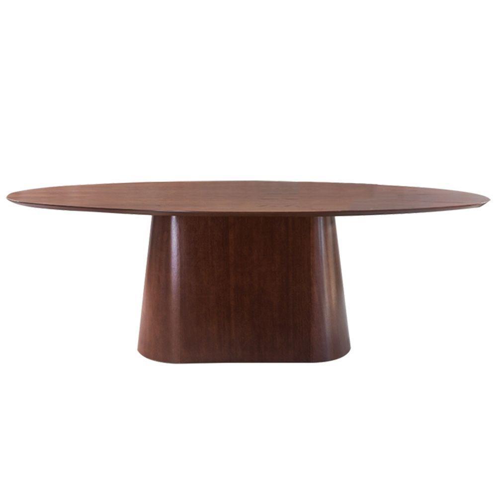 Mesa De Jantar Oval De Madeira Medidas 160cm X 90cm Capuccino - 1