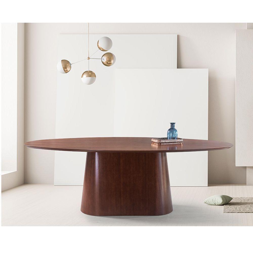 Mesa De Jantar Oval De Madeira Medidas 160cm X 90cm Capuccino - 2