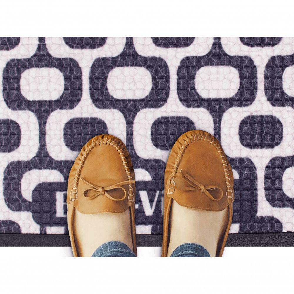 Capacho Fenice Estampado Ipanema Preto-branco 59x39cm - Uzoo Tapete Fenice Estampado 59x39cm Ipanema Preto-branco - 2