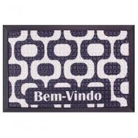 Capacho Fenice Estampado Ipanema Preto-branco 59x39cm - Uzoo Tapete Fenice Estampado 59x39cm Ipanema Preto-branco - 1
