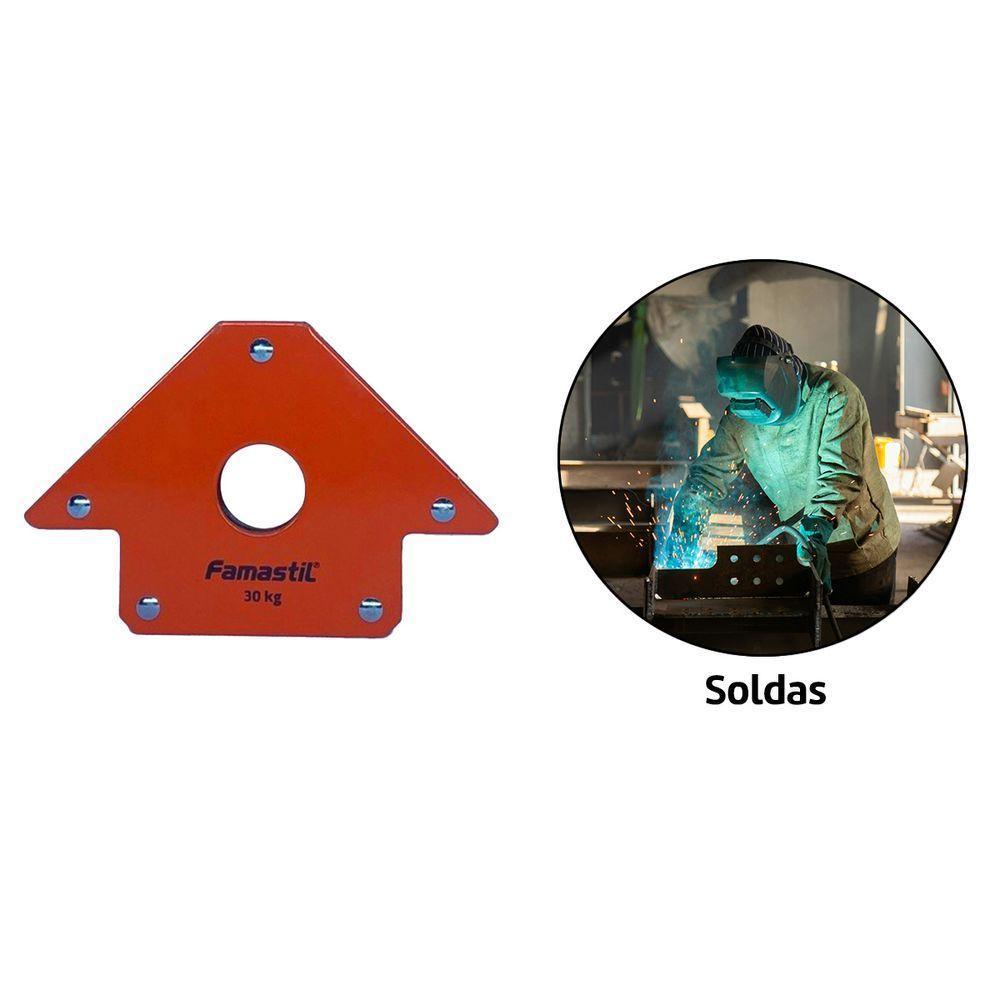 Kit 2 Esquadro Magnetico Para Solda 30 Kg Famastil - 8