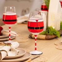 Taça Copa E Cia Avulsa Christmas 510ml Em Vidro Gold - 3