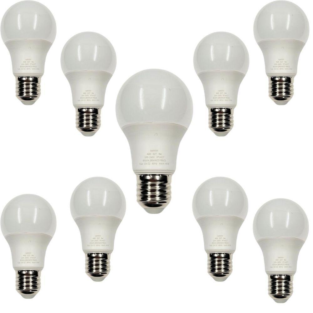 Kit Com 9 Lâmpadas De Led Bulbo 9w 6500k Max-0906 - 1