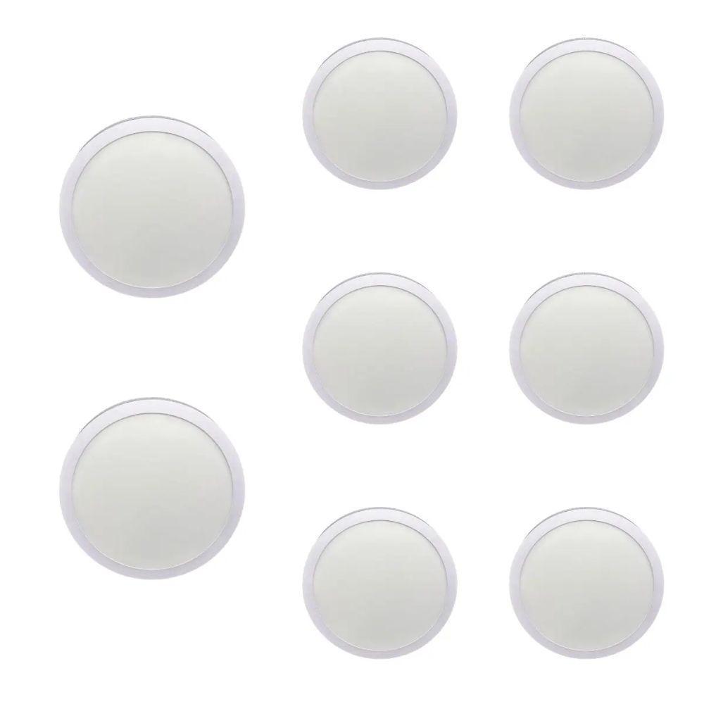 Kit Com 8 Painéis Plafon Led Sobrepor Redondo 18w 6500k Max-0367 - 1