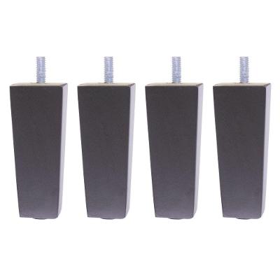 Kit 04 Pés Chanfrado Tabaco 10cm Com Rosca Metal Para Móveis D10 - D'rossi