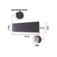 Kit 04 Pés Chanfrado Tabaco 10cm Com Rosca Metal Para Móveis D10 - D'rossi - 4