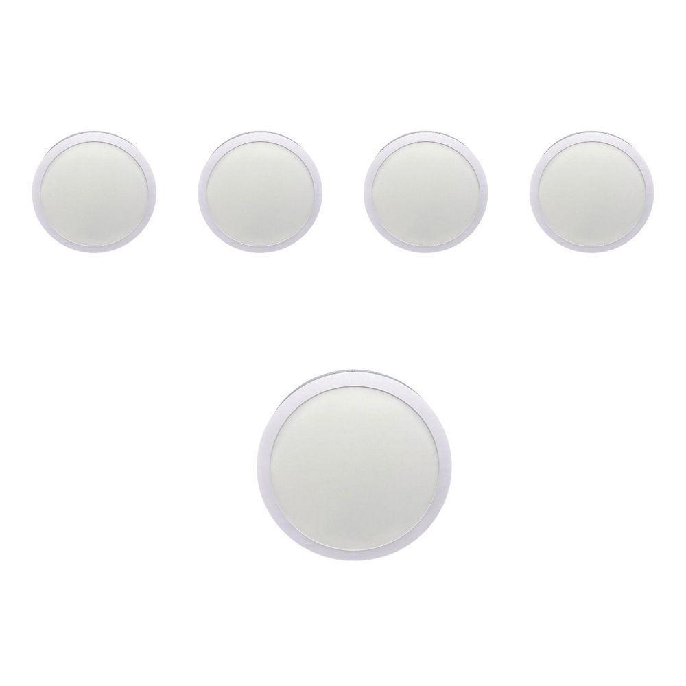 Kit Com 5 Painéis Plafon Led Sobrepor Redondo 18w 6500k Max-0367 - 1