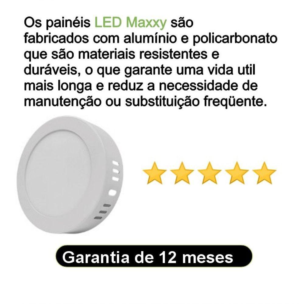 Kit Com 5 Painéis Plafon Led Sobrepor Redondo 18w 6500k Max-0367 - 6