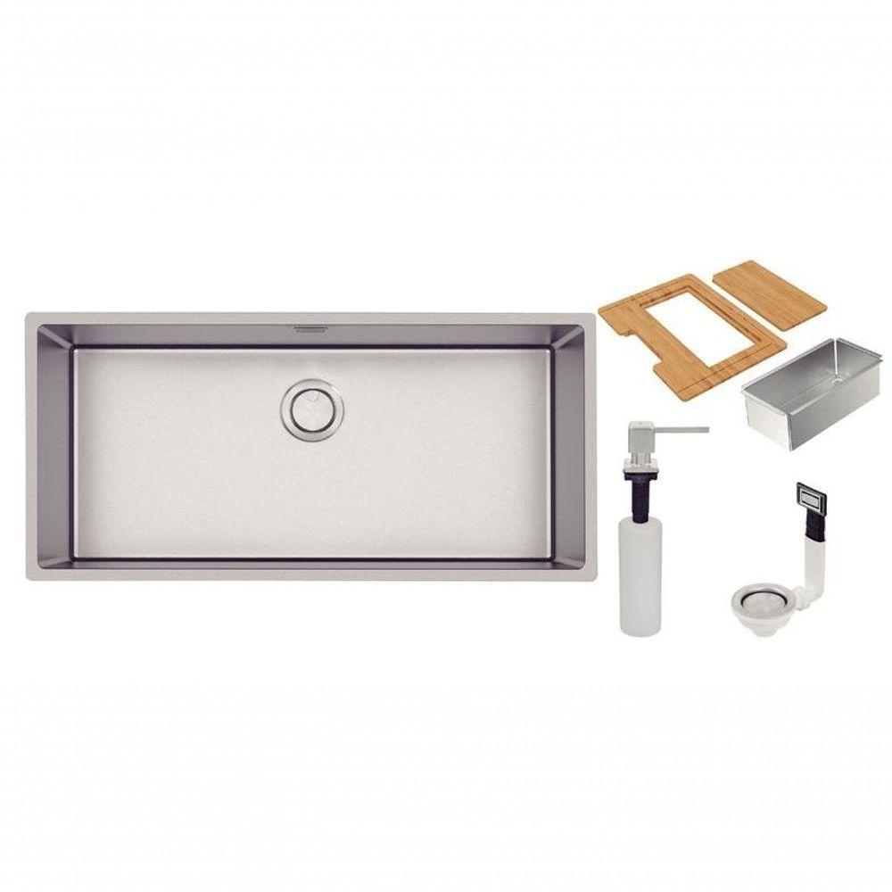 Cuba Tramontina Quadrum 90 Em Inox Acabamento Acetinado E Acessórios Design Collection - 1