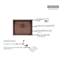 Cuba Tramontina Design Collection Quadrum Em Aço Inox Com Revestimento Pvd Black 50x40cm - 3