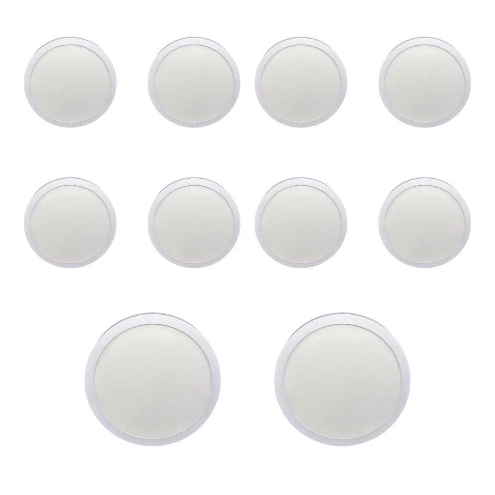 Kit Com 10 Painéis Plafon Led Sobrepor Redondo 18w 6500k Max-0367 - 1