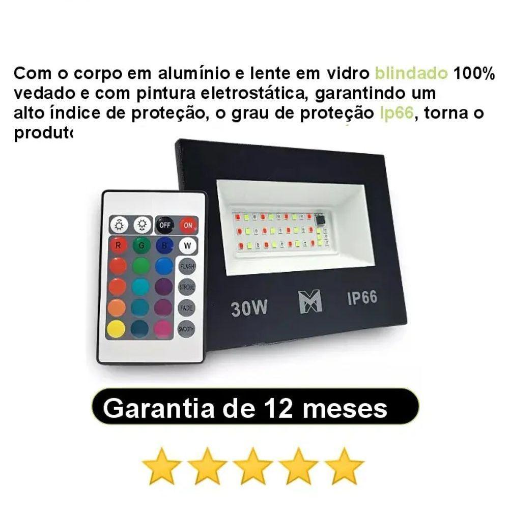 Kit Com 4 Refletores Rgb 30w Holofote Prova D'água Mx-0309 - 2