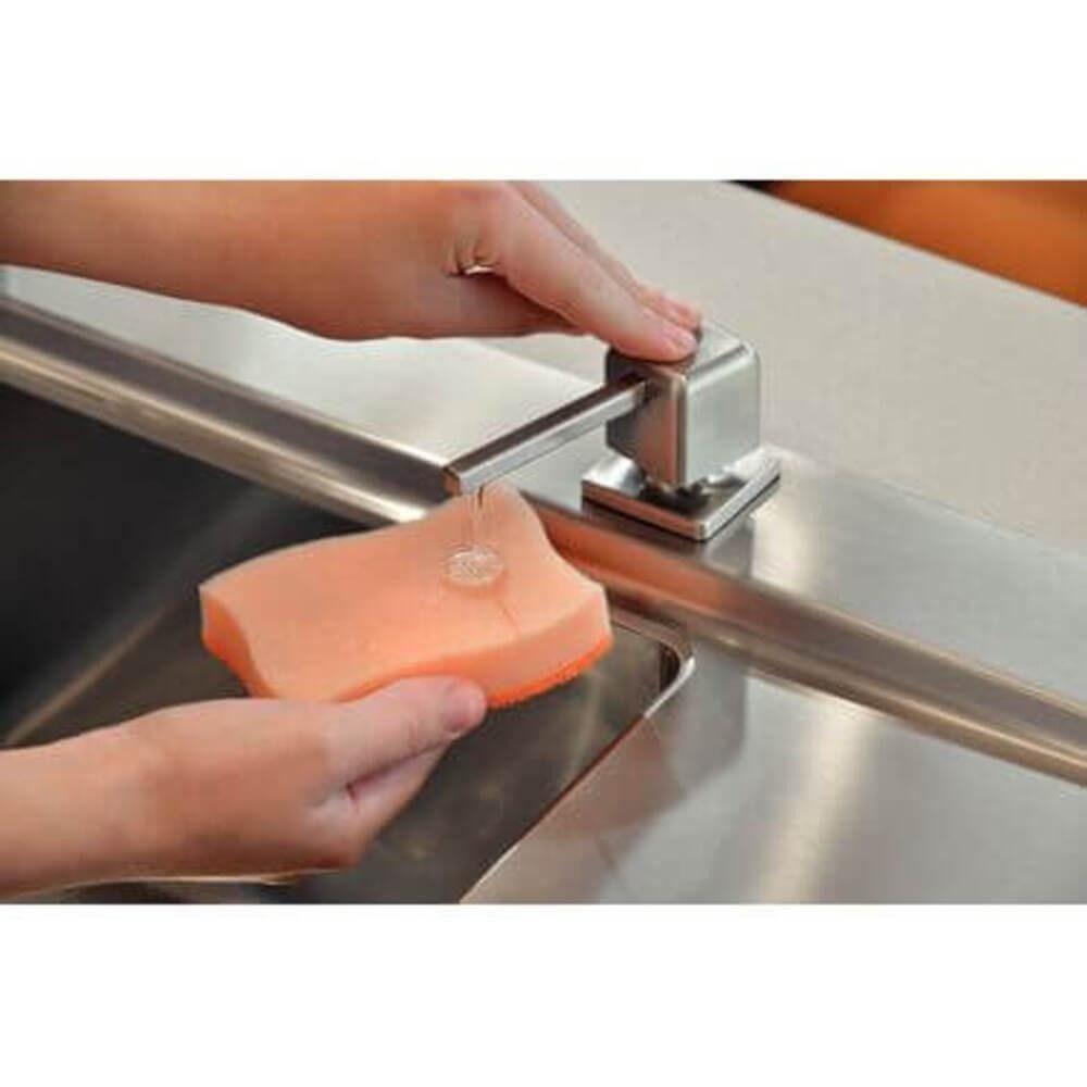 Dosador De Sabão Square Tramontina Em Inox Com Recipiente Plástico 500ml - 2