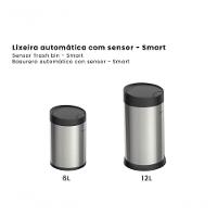 Lixeira Tramontina Smart Automática Com Sensor Em Inox Acabamento Acetinado 12 Litros