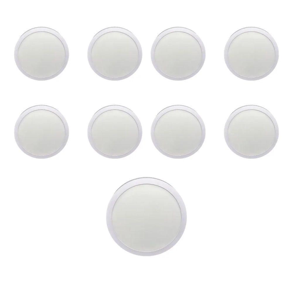 Kit Com 9 Painéis Plafon Led Sobrepor Redondo 18w 6500k Max-0367 - 1