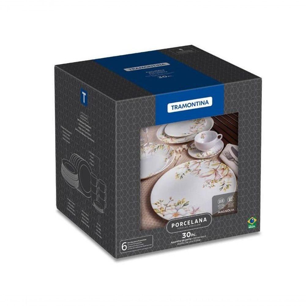 Aparelho De Jantar Tramontina Magnólia Em Porcelana Decorada 30 Peças - 3
