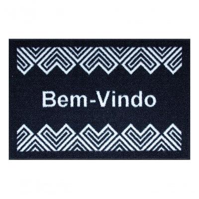 Tapete De Poa De Entrada Coração 60x40cm - Uzoo Tapete Entrada 60x40cm Coracao Preto-branco S19 222 02b