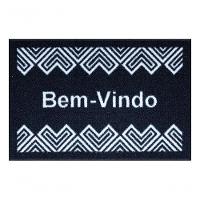 Tapete De Poa De Entrada Coração 60x40cm - Uzoo Tapete Entrada 60x40cm Coracao Preto-branco S19 222 02b - 1