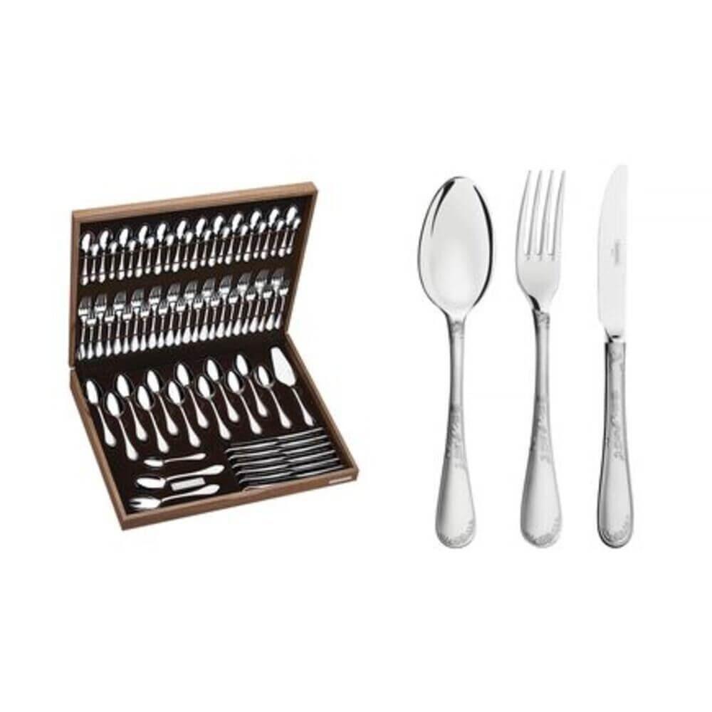 Faqueiro Tramontina Renascença Inox Com Facas De Mesa E Estojo De Madeira 76 Peças - 3