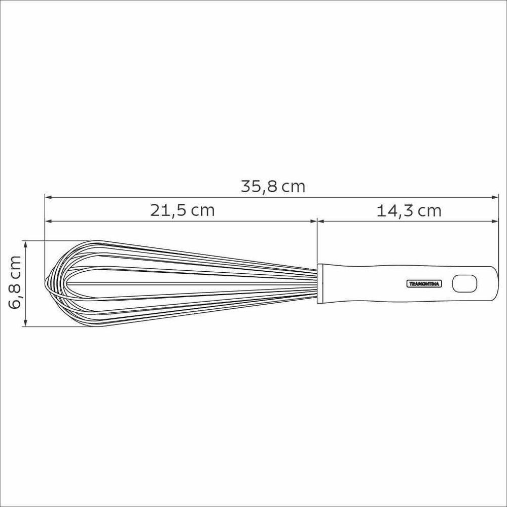 Batedor Manual Tramontina Profissional Em Aço Inox Com Cabo Em Polipropileno Branco 35 Cm - 4