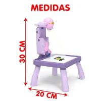 Brinquedo Mesa Magica Pintura Projetor Led Desenho Divertido Lilás - 3