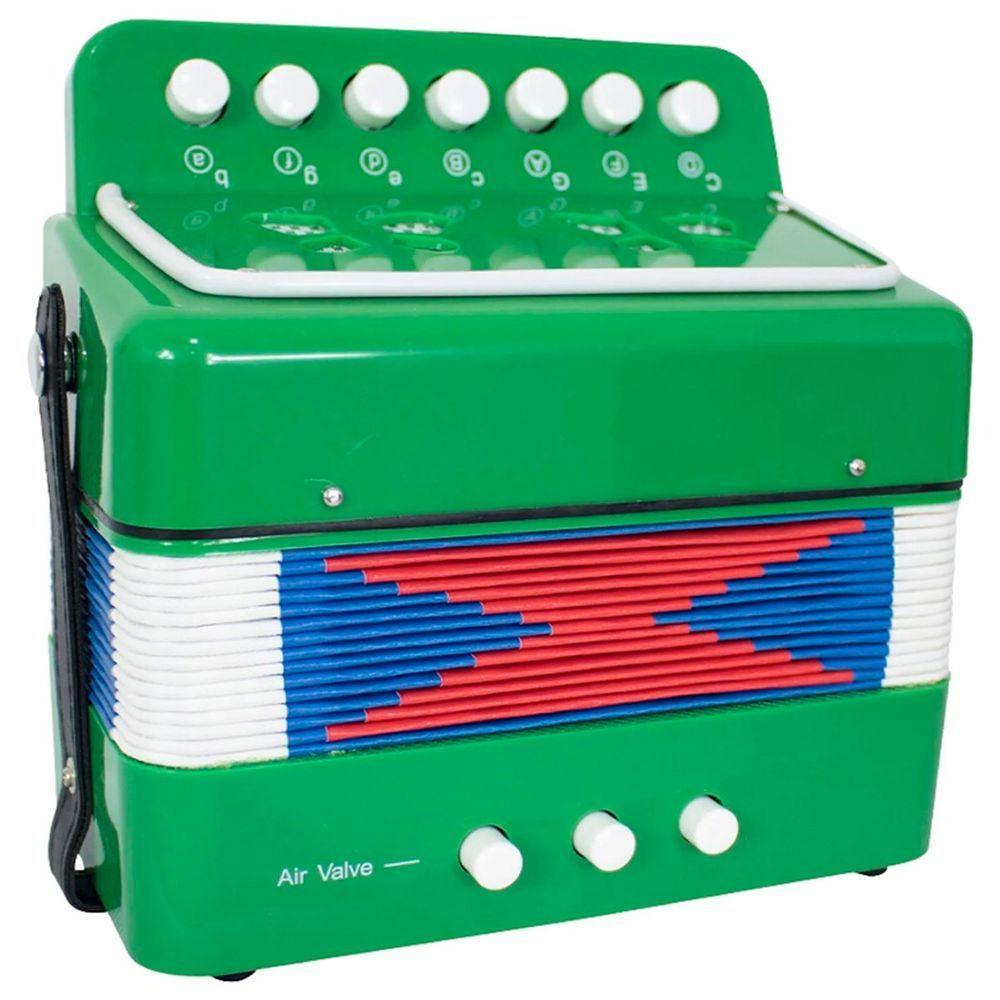 Brinquedo Mini Acordeon Sanfona Gaita Instrumento Musical Verde - 2