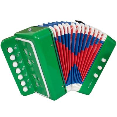 Brinquedo Mini Acordeon Sanfona Gaita Instrumento Musical Verde