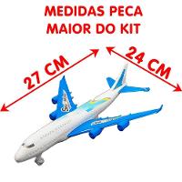 Kit Brinquedo Aeroporto Transito 11pçs Avião Caminhão ônibus - 3