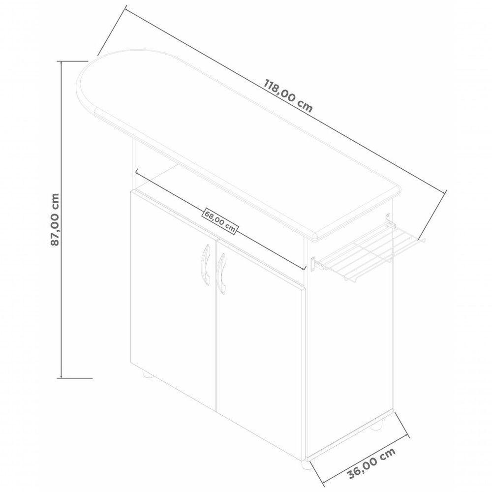 Tábua De Passar Magnólia Branco - Moveisaqui - 6