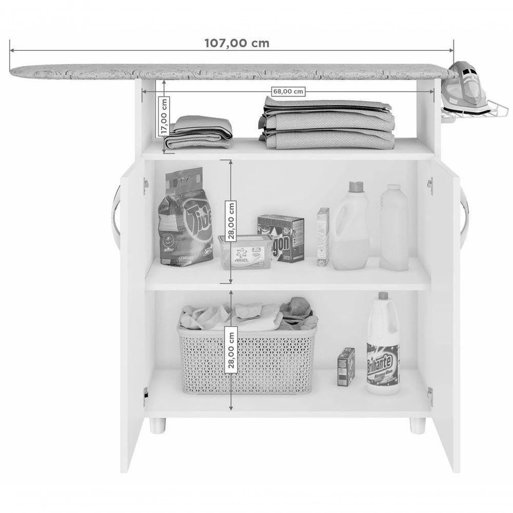 Tábua De Passar Magnólia Branco - Moveisaqui - 7