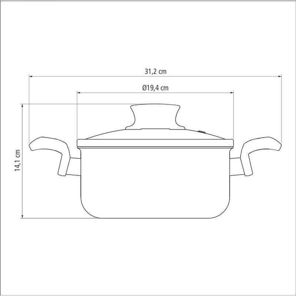Caçarola Tramontina Paris Alumínio Em Antiaderente Chumbo 18 Cm - 5