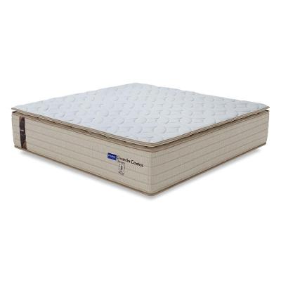 Colchão Queen Probel Molas Ensacadas Pillow Top 158x198x30cm Guarda Costas Genova Branco/bege
