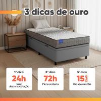 Cama Box Baú Solteiro Probel Molas Ensacadas 88x188x67 Day Springs A Vácuo Branco/cinza Branco / Cinza - 7