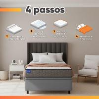 Cama Box Baú Solteiro Probel Molas Ensacadas 88x188x67 Day Springs A Vácuo Branco/cinza Branco / Cinza - 8