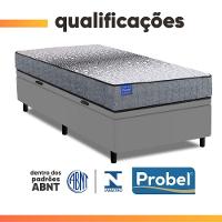 Cama Box Baú Solteiro Probel Molas Ensacadas 88x188x67 Day Springs A Vácuo Branco/cinza Branco / Cinza - 9