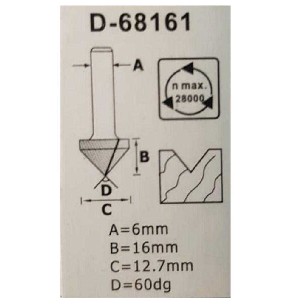 Fresa Ponta V 6 Mm X 12,7 Mm X 48 Mm X 16 Mm Makita - 3