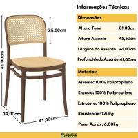 Conjunto Mesa De Jantar Redonda Venezia 70x70cm Preta Com 4 Cadeiras Roma - Marrom - 8