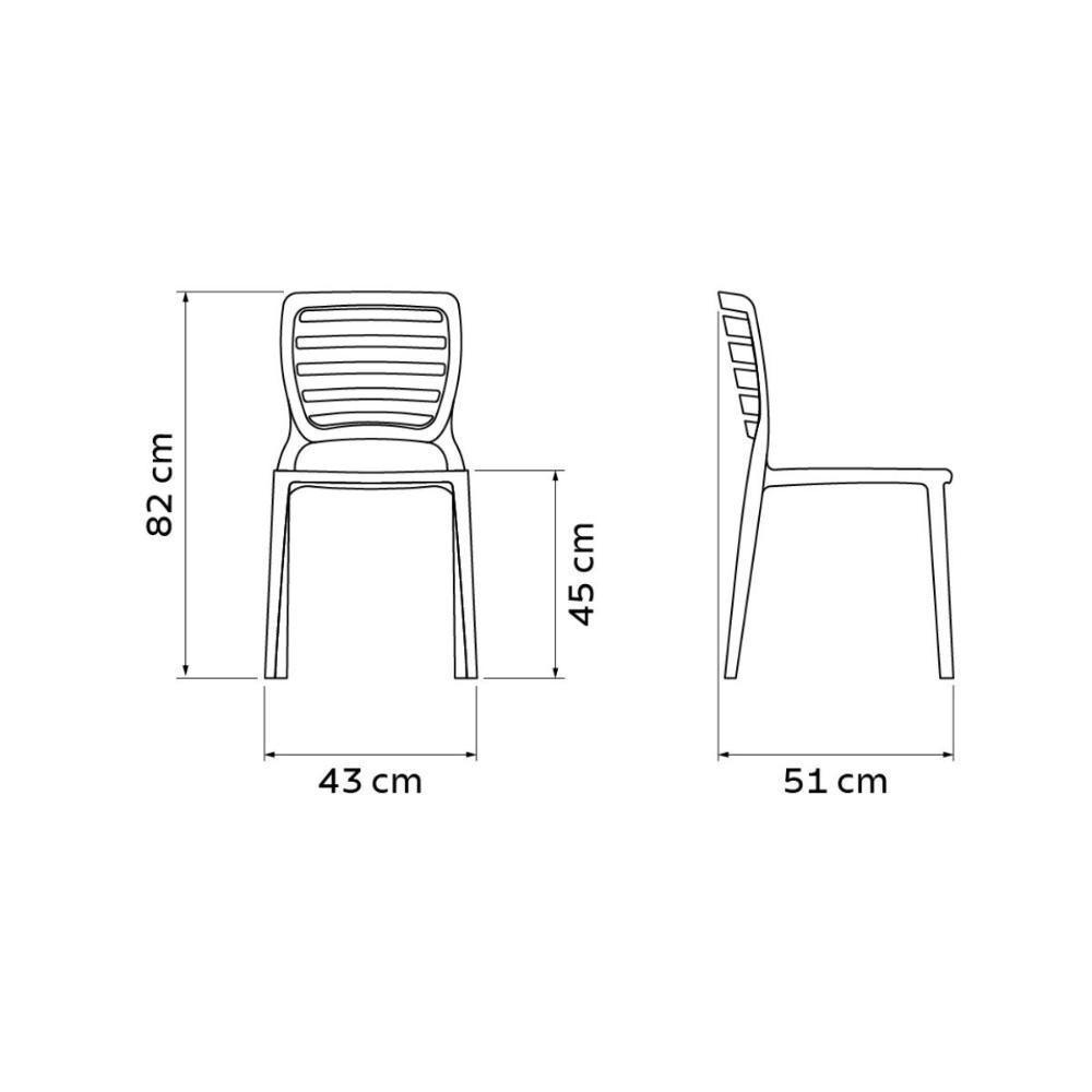 Conjunto 6 Cadeiras Sofia Em Polipropileno Fibra De Vidro Camurça Tramontina - 7